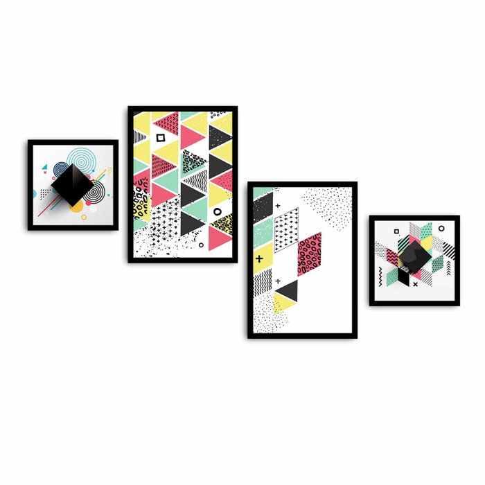 Wallity Cuadro Decorativo Enmarcado en MDF (4 Piezas)